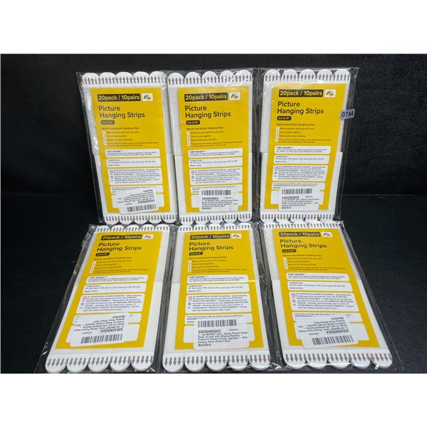 6 Packs of Picture Hanging Strips (20PCS Each) 3.6" x 0.75" Size - New