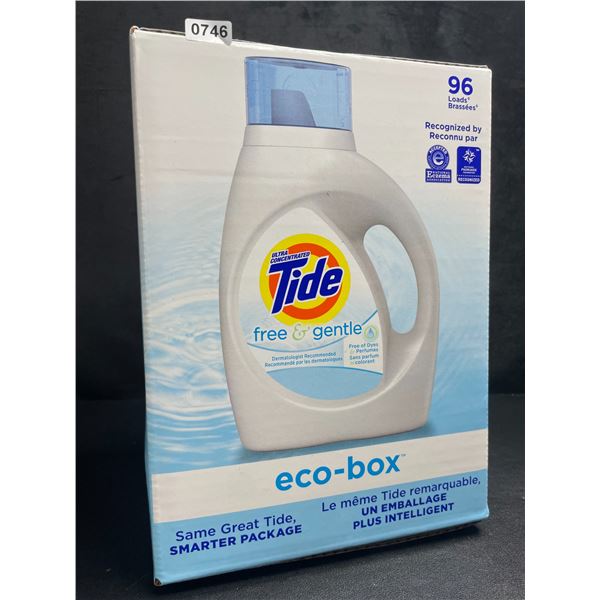 Tide Ultra Concentrated Free & Gentle Eco-Box Liquid Laundry Detergent (3.1L) 96 Loads - New