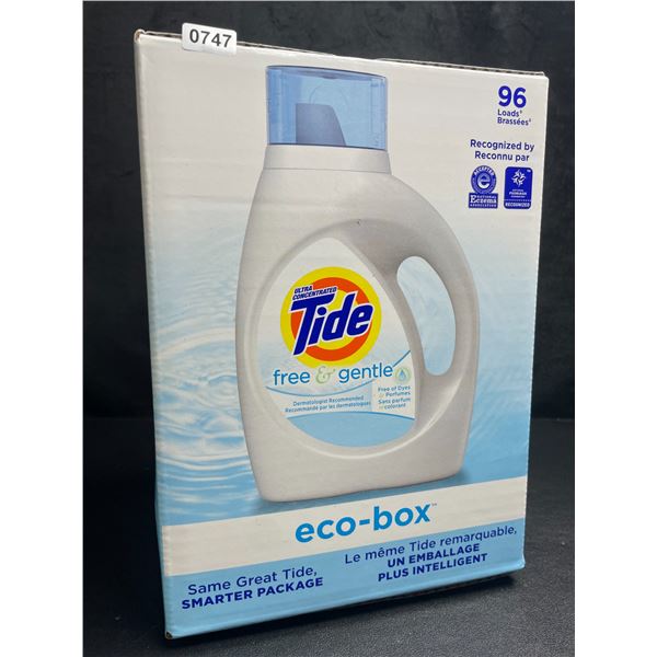 Tide Ultra Concentrated Free & Gentle Eco-Box Liquid Laundry Detergent (3.1L) 96 Loads - New