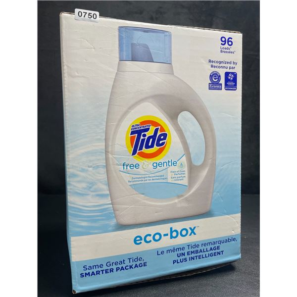 Tide Ultra Concentrated Free & Gentle Eco-Box Liquid Laundry Detergent (3.1L) 96 Loads - New