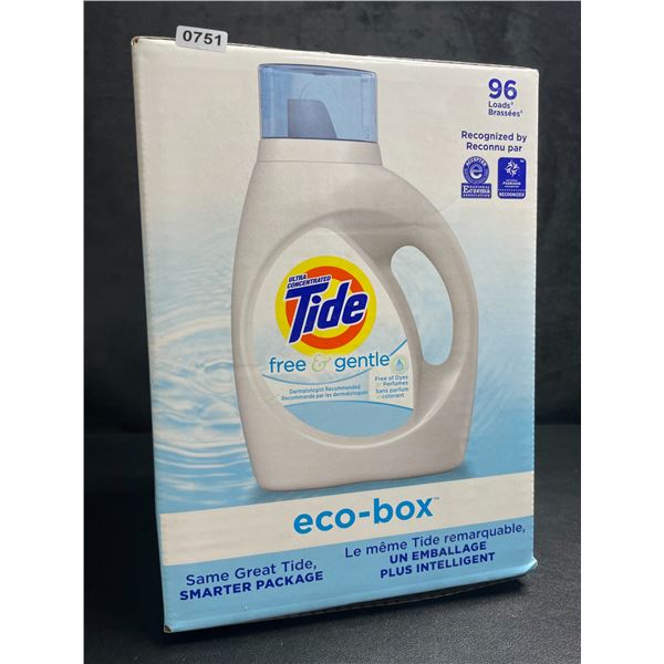 Tide Ultra Concentrated Free & Gentle Eco-Box Liquid Laundry Detergent (3.1L) 96 Loads - New