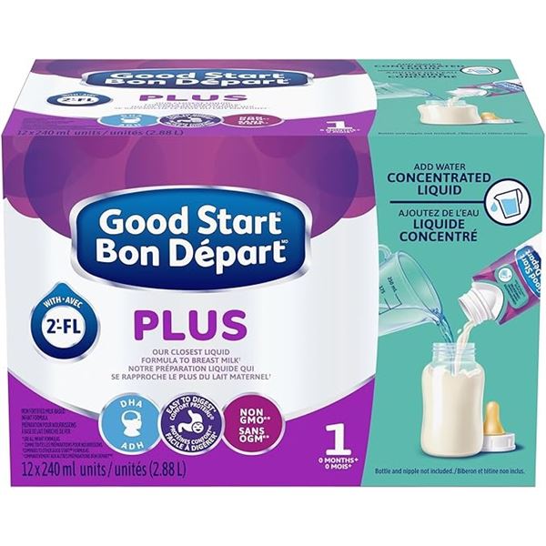 Nestle Good Start Plus Concentrated Liquid Baby Formula (12 x 240ml Units) Stage 1 (0+ Months) New