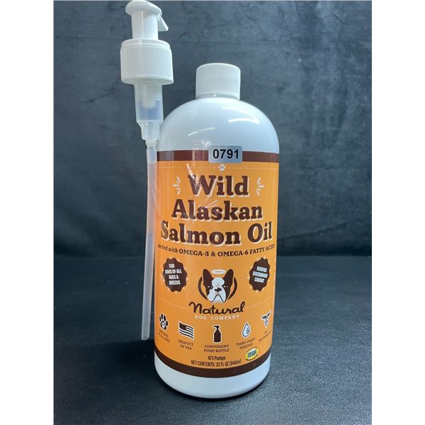 Pure Wild Alaskan Salmon Oil by Natural Dog Company (946ml Bottle) with Omega 3 & Omega 6 - New