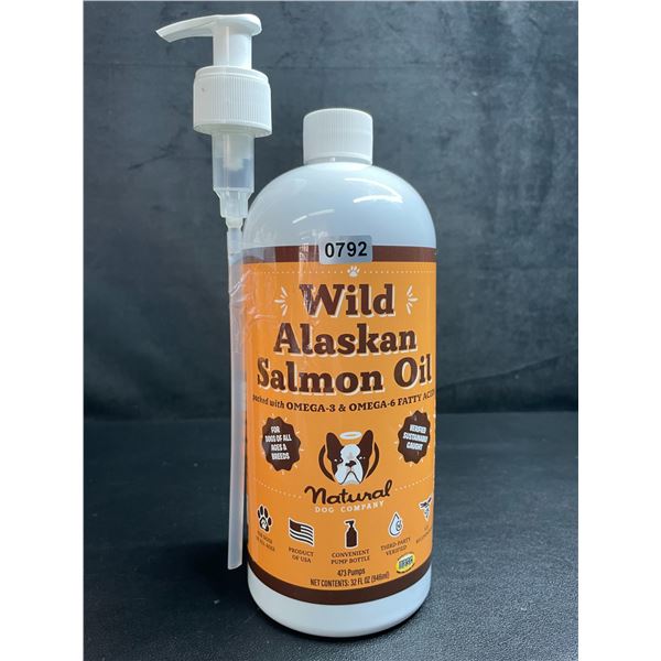 Pure Wild Alaskan Salmon Oil by Natural Dog Company (946ml Bottle) with Omega 3 & Omega 6 - New