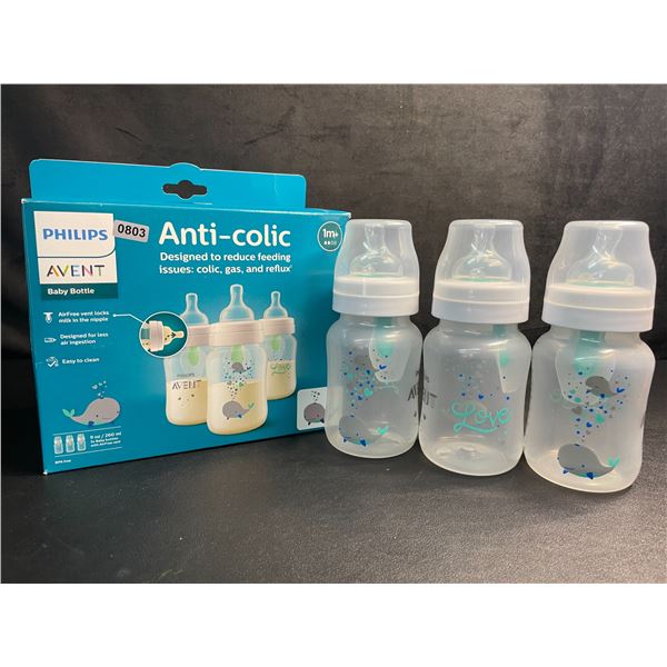 Philips Avent 3-Pack Anti-Colic Baby Bottles (3x 9oz Bottles) 1m+ - New