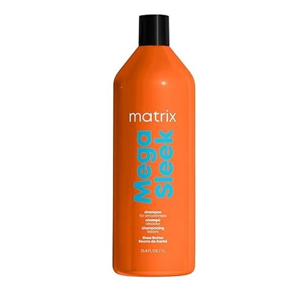 MATRIX Mega Sleek Shampoo (1L Bottle) with Shea Butter - For Frizzy Hair - New