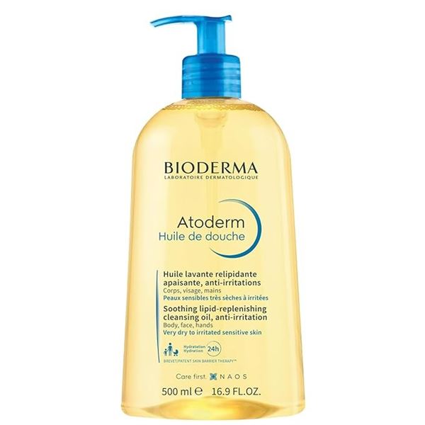 Bioderma Atoderm Shower-Oil (500ml) Cleansing-Oil For Face & Body for Dry/Irritated Skin - New
