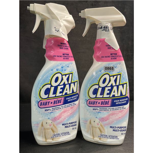 Lot of 2 OxiClean All-Purpose Baby Stain Remover Sprays (651ml) Fragrance-Free/Dye-Free - New