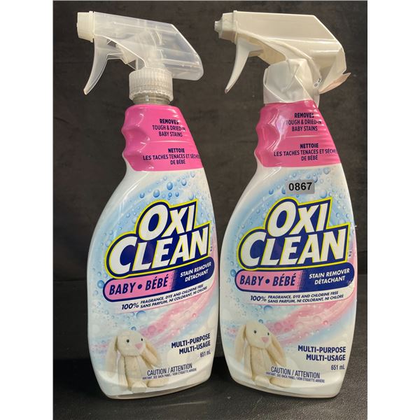 Lot of 2 OxiClean All-Purpose Baby Stain Remover Sprays (651ml) Fragrance-Free/Dye-Free - New
