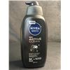 Image 1 : Nivea Men Active Clean Charcoal Shower Gel (887ml) For Body/Face/Hair - New