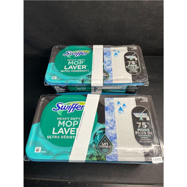 2 Packs of Swiffer Heavy Duty Wet Mop Cloths (20pcs Each) with Downy Unstopables Scent - New