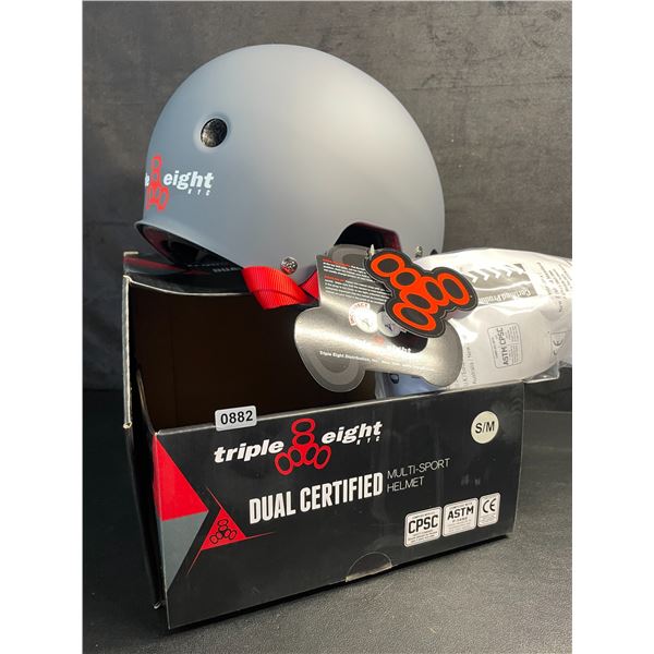Triple Eight Dual Certified Multi-Sport Helmet - Size S/M - Grey - New in Box!