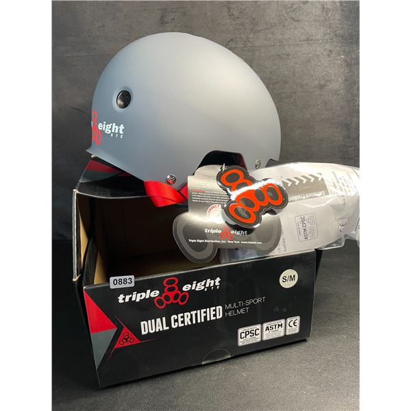 Triple Eight Dual Certified Multi-Sport Helmet - Size S/M - Grey - New in Box!