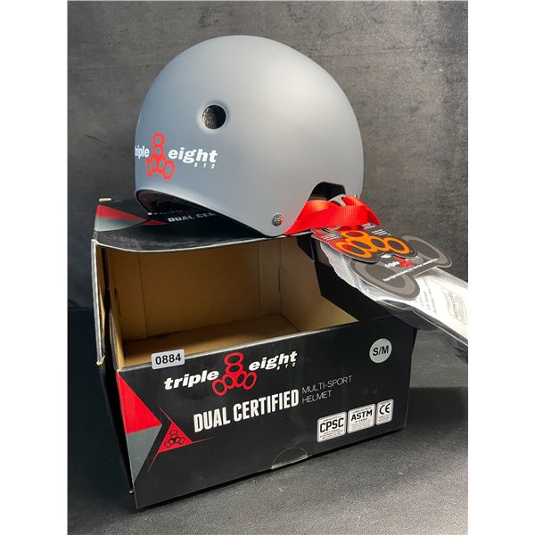 Triple Eight Dual Certified Multi-Sport Helmet - Size S/M - Grey - New in Box!