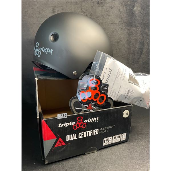 Triple Eight Dual Certified Multi-Sport Helmet - Size L/XL - Black - New in Box!