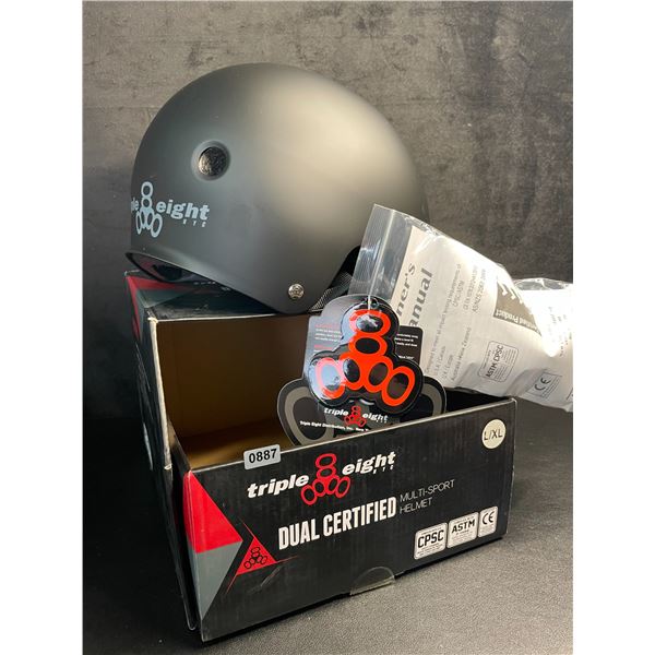 Triple Eight Dual Certified Multi-Sport Helmet - Size L/XL - Black - New in Box!