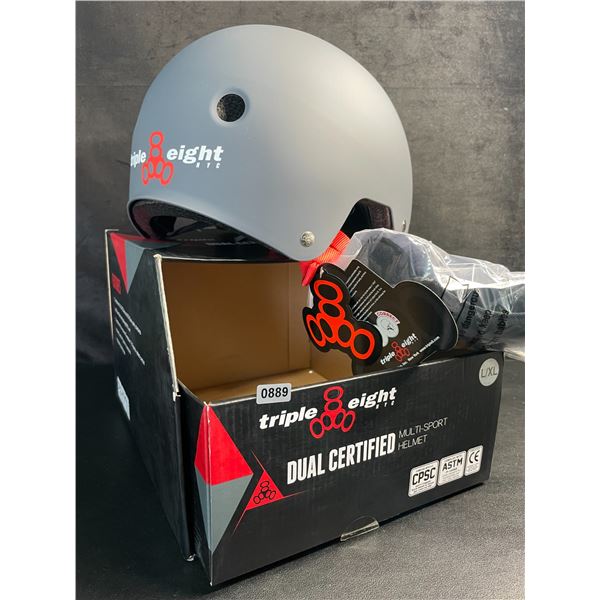 Triple Eight Dual Certified Multi-Sport Helmet - Size L/XL - Grey - New in Box!