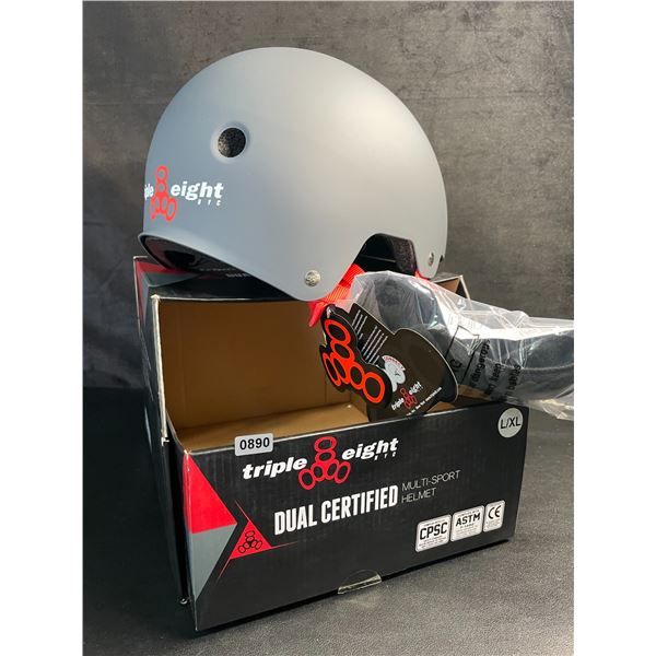 Triple Eight Dual Certified Multi-Sport Helmet - Size L/XL - Grey - New in Box!
