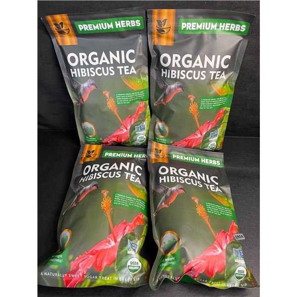 4 Bags of Premium Herbs Organic Hibiscus Herbal Tea (120 Tea Bags Each) - New