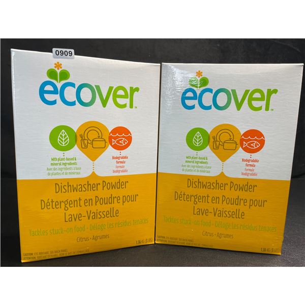 2 Boxes of Ecover Natural Plant-Based Dishwasher Powder (1.36kg) Citrus - New