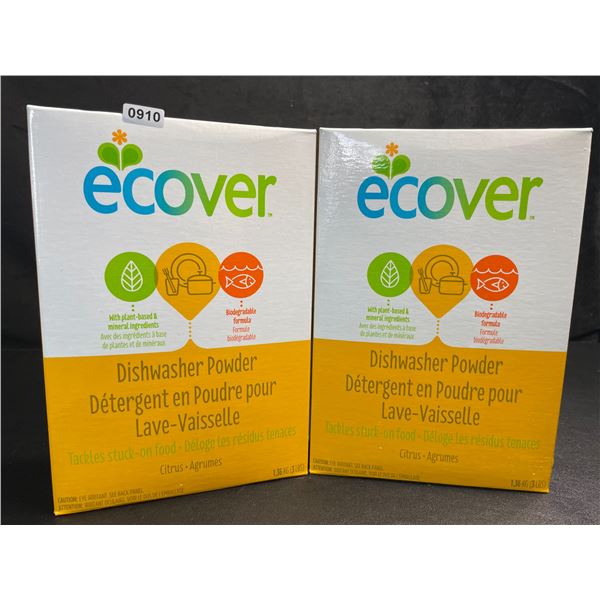 2 Boxes of Ecover Natural Plant-Based Dishwasher Powder (1.36kg) Citrus - New