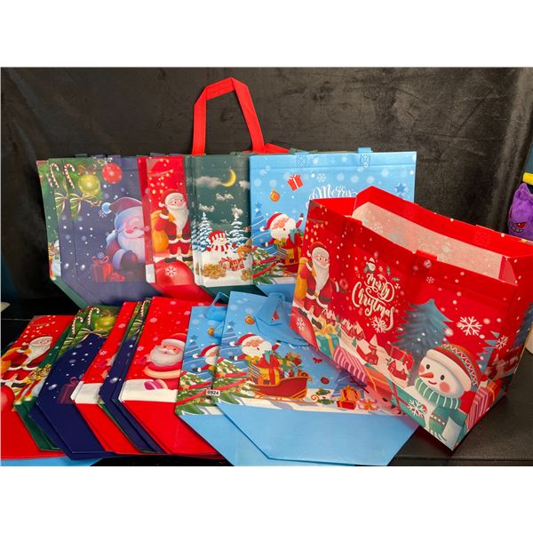 34 Reusable Shopping Bags - Assorted Christmas Designs - Brand New!