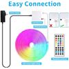 Image 3 : LED Neon Rope Light Kit (66.4FT) with Remote Control - 24V RGB Flexible Neon Rope Lights - New