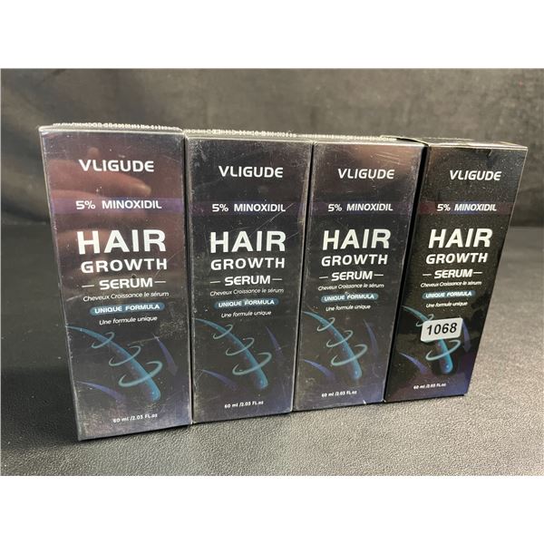 4 Boxes of VLIGUDE 5% Minoxidil Hair Growth Serums (60ml) - New Sealed