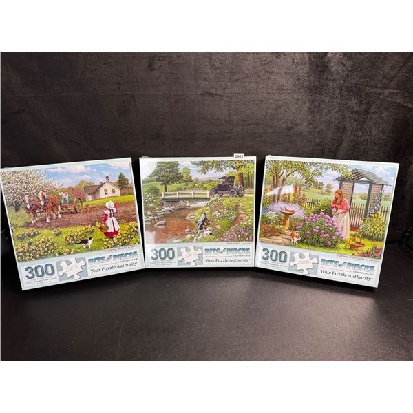 3-Pack of Scenic Garden Scape Puzzles -300PCS Each - New