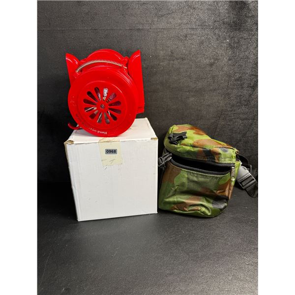 Hand Operated Crank Siren with Folding Handle and Camo Case - New