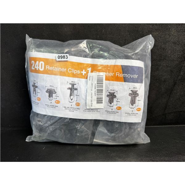 Sealed Bag of 240PCS Vehicle Retainer Clips and Removal Tool - New