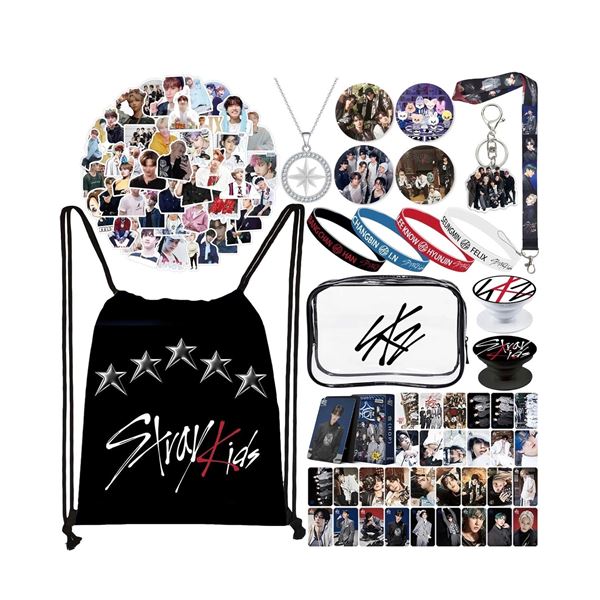 95-PC Stray Kids Drawstring Bag Gift Set - New