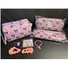 Image 1 : Lot of 3 Kuromi 6PC Kawaii Cosmetic Bag Sets with Accessories - Brand New!