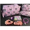 Image 2 : Lot of 3 Kuromi 6PC Kawaii Cosmetic Bag Sets with Accessories - Brand New!