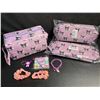 Image 1 : Lot of 3 Kuromi 6PC Kawaii Cosmetic Bag Sets with Accessories - Brand New!