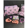 Image 2 : Lot of 3 Kuromi 6PC Kawaii Cosmetic Bag Sets with Accessories - Brand New!