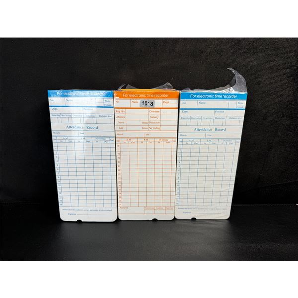 3 Packs of Electronic Time Recorder Time Cards - Approx 300+PCS - New