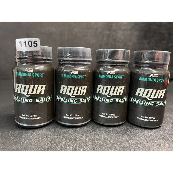 Lot of 4 AmmoniaSport Aqua Smelling Salts - Pre-Activated Smelling Salts for Alertness/Gym - New