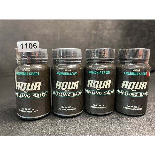 Lot of 4 AmmoniaSport Aqua Smelling Salts - Pre-Activated Smelling Salts for Alertness/Gym - New