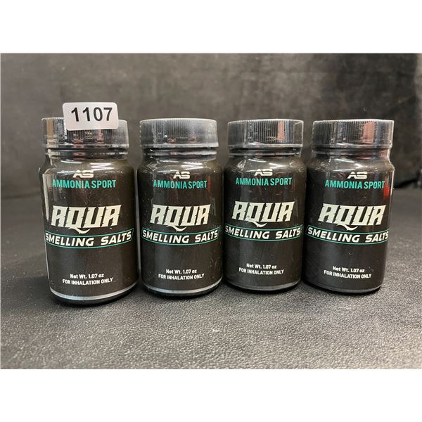 Lot of 4 AmmoniaSport Aqua Smelling Salts - Pre-Activated Smelling Salts for Alertness/Gym - New