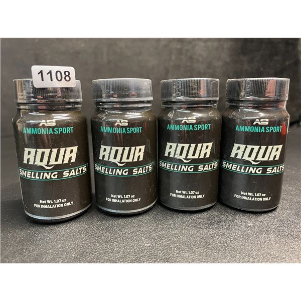 Lot of 4 AmmoniaSport Aqua Smelling Salts - Pre-Activated Smelling Salts for Alertness/Gym - New