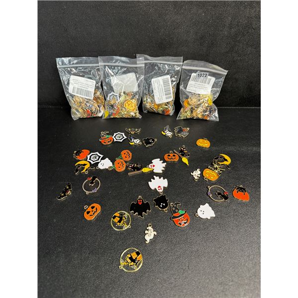4 36ct Packs of Assorted Halloween Design Enamel Craft Charms - 144PCS Total - New