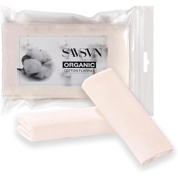 5 Packs of Organic Cotton Flannel Unbleached Wool Sheets for Castor Oil/Massage (2PC Per Pack) - New