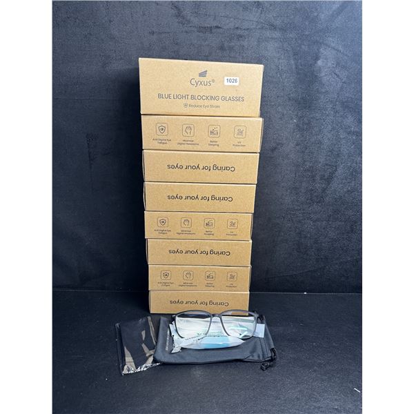 8 Individual Boxes of Cyxus Blue Light Blocking Glasses - New