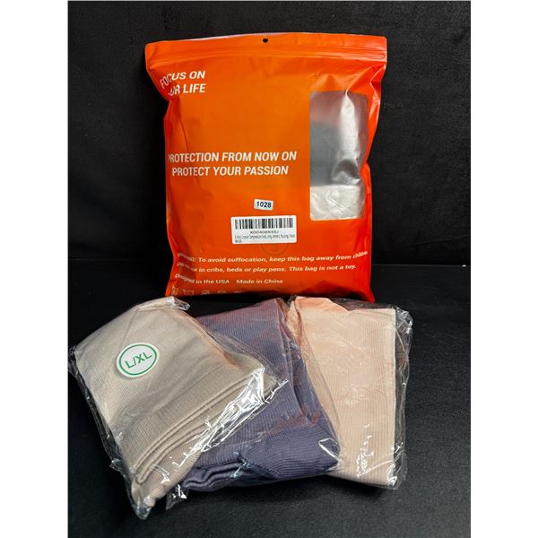 6-Pack of L/XL Size Assorted Neutral Colour Compression Socks/Stockings - New