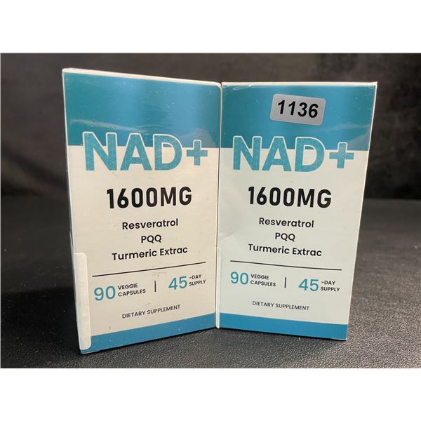 2 Boxes of NAD+ 1600MG Dietary Supplement - 90 Capsules Per Box - New Sealed