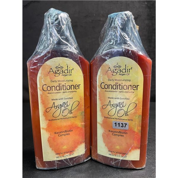 Lot of 2 Agadir Argan Oil Daily Moisturizing Conditioners (366ml) Keratin/Biotin Complex - New