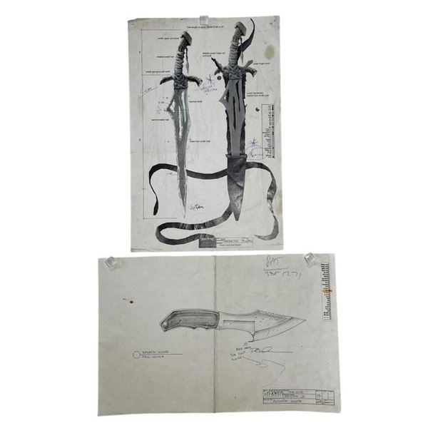 Stargate: Atlantis (2004-2009) - Jason Momoa (Ronon Dex) Sword, knife and Scabbard Concept Art