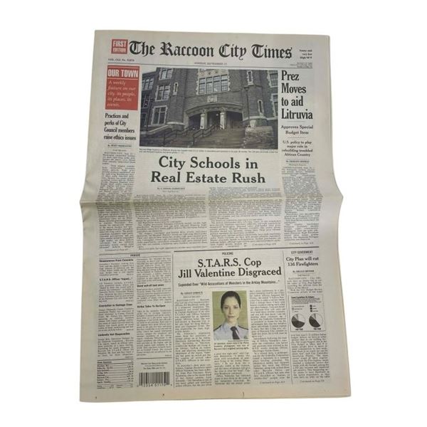 Resident Evil: Apocalypse (2004) - The Raccoon City Times Prop Newspaper