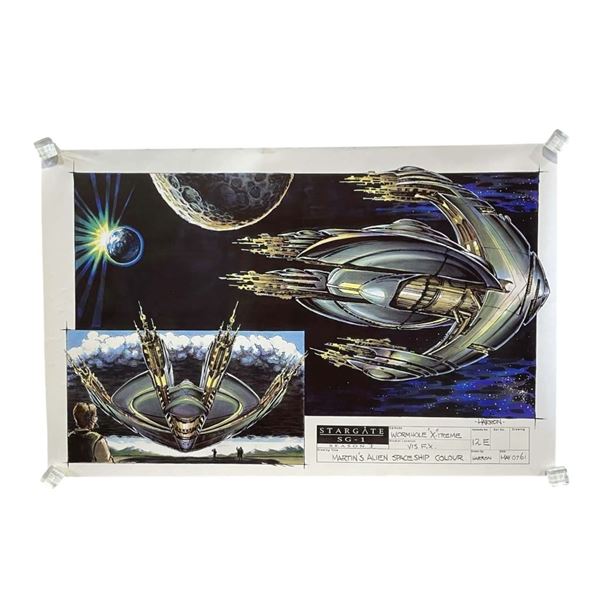 Stargate SG-1 (1997-2007) - Production Concept Color Art "Martin's Alien Spaceship" Season 5